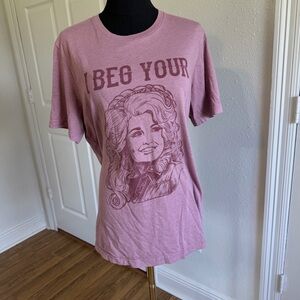Rowdy Crowd Dolly Parton Graphic Tee Womens Large Western Country